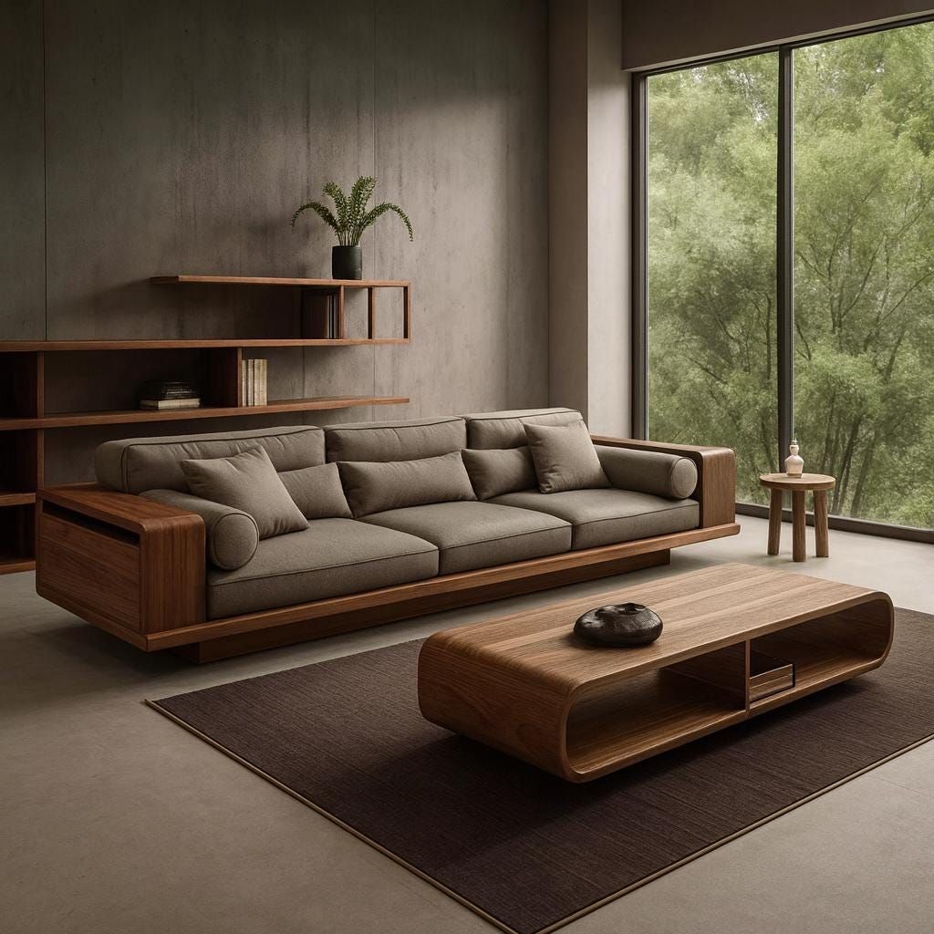Custom wooden sofa set by WoodKarigari